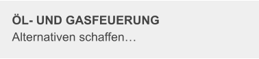 ÖL- UND GASFEUERUNG Alternativen schaffen…